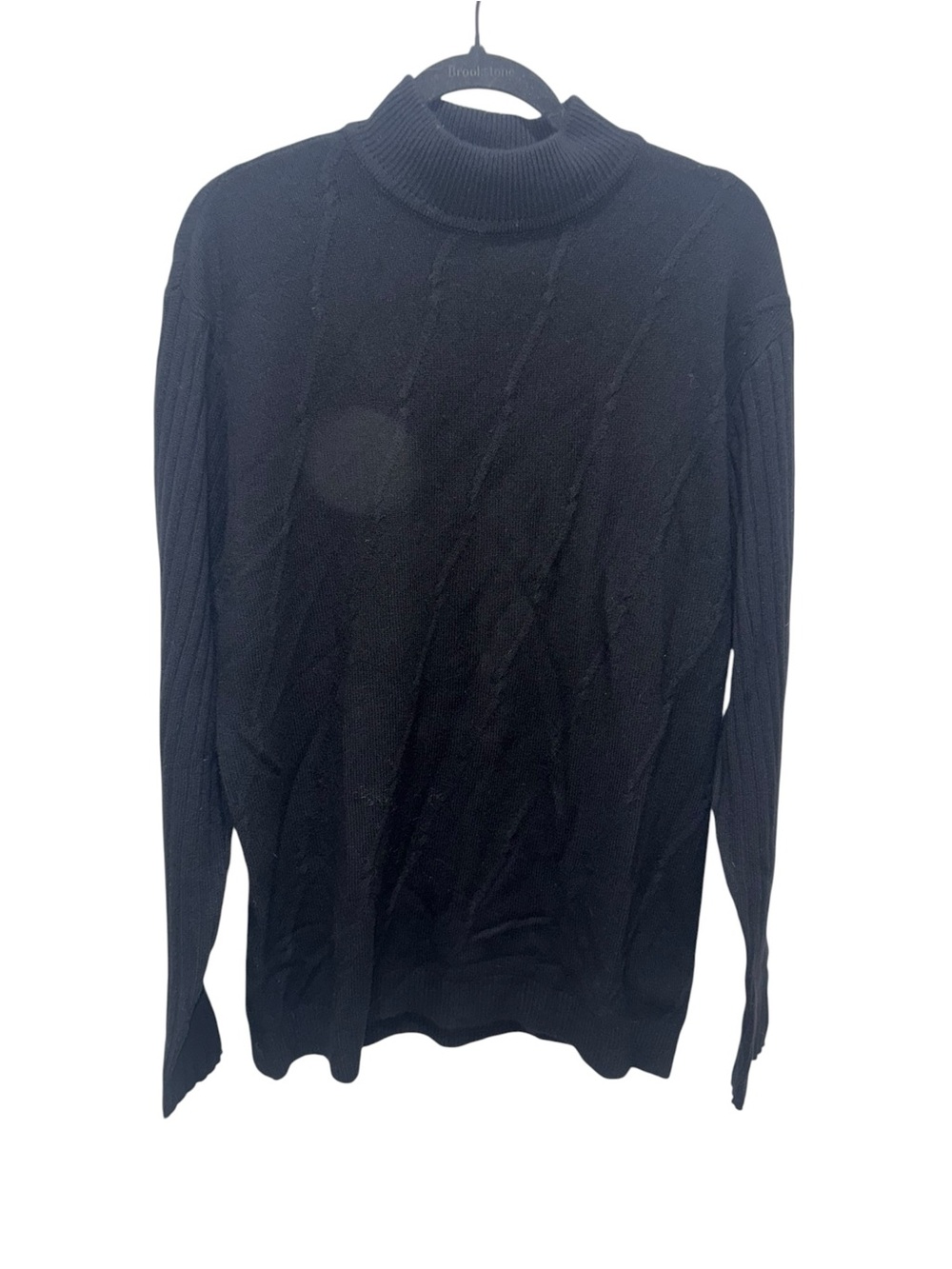 Claiborne Black Cashmere Blend Mock Neck Sweater XXL Luxe - Picture 3 of 5